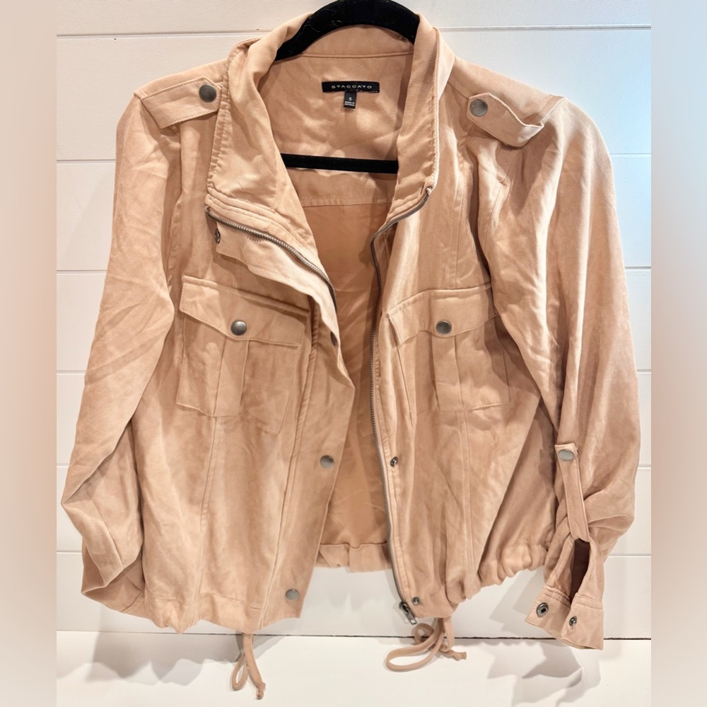 Staccato Button/Zipper Front Collard Jacket, Size Small